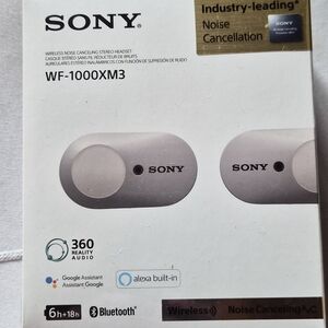 Sony Noise Cancelling Earbuds - Cream and Black
